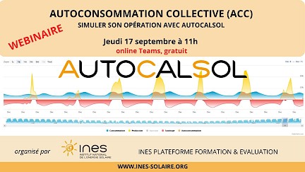 Autoconsommation collective (ACC) Simuler son opération avec AUTOCALSOL (Webinaire )